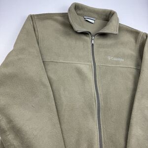 Columbia Men's Beige Full Zip Jacket 100% Polyester Fleece